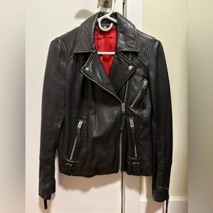 Topshop Black Leather Biker Jacket